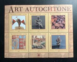 UHO Genf 2004** Block Eingeborenenkunst mit 6 Marken