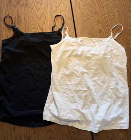 2 Still-Tops Set schwarz und weiss Grösse M