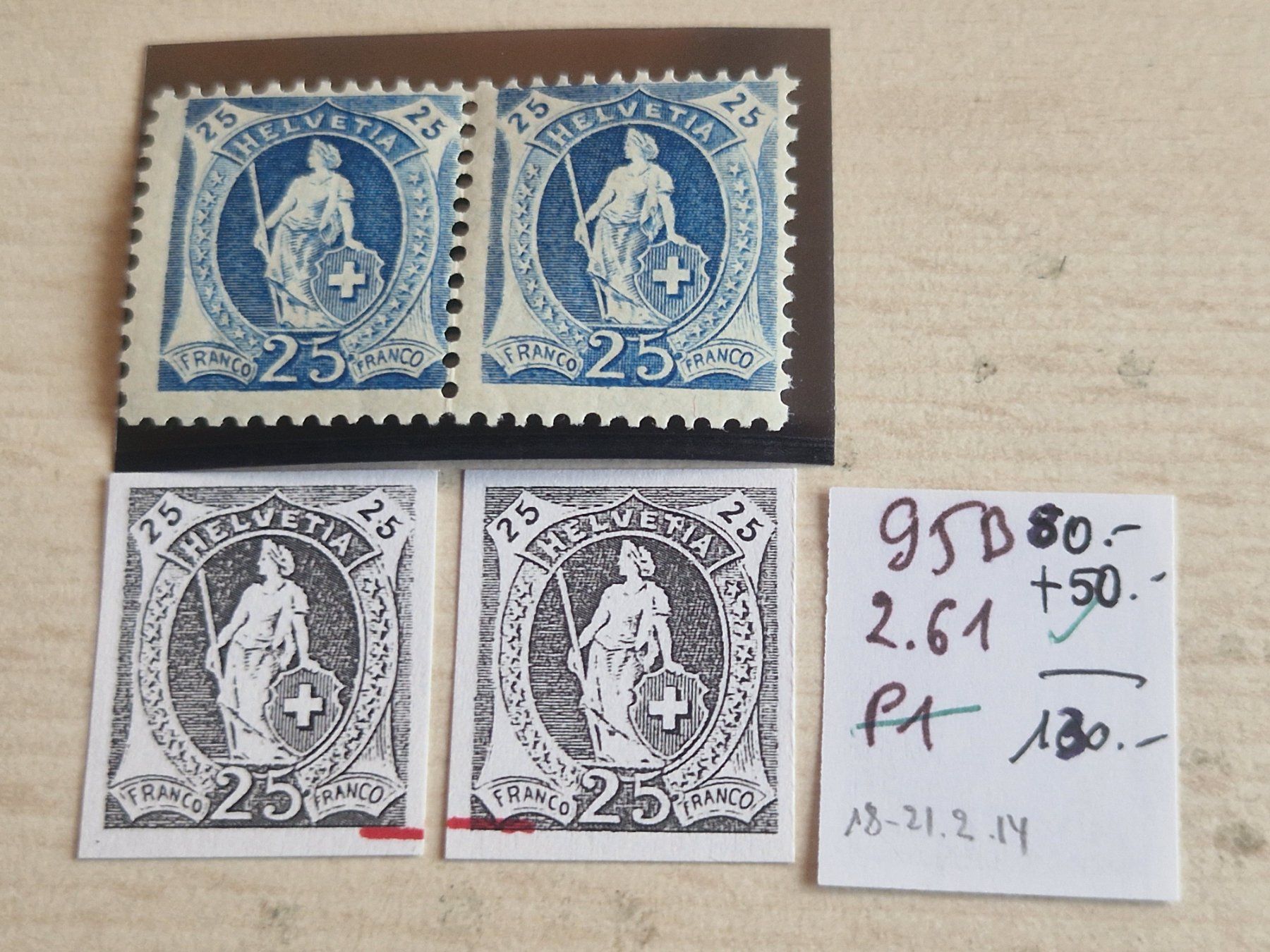 Alle Briefmarken: Stehende 95B.2.61 im Paar, postfrisch**, ab 1.- – Neu (gemäss Beschreibung) aus Burgdorf von Glossy01