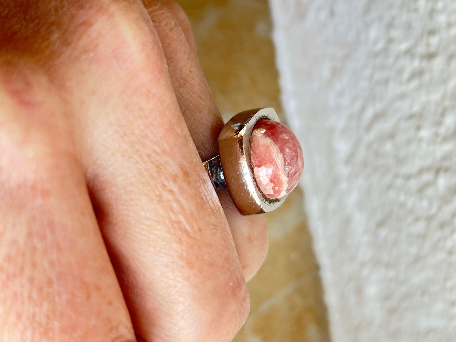 Anelli: Silberring mit Rhodonit Stein, Vintage (55) – Usato da Dittingen venduto da Bellevista 8