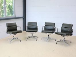 Vitra Eames EA 208 Softpad Bürostühle | Olive Leder
