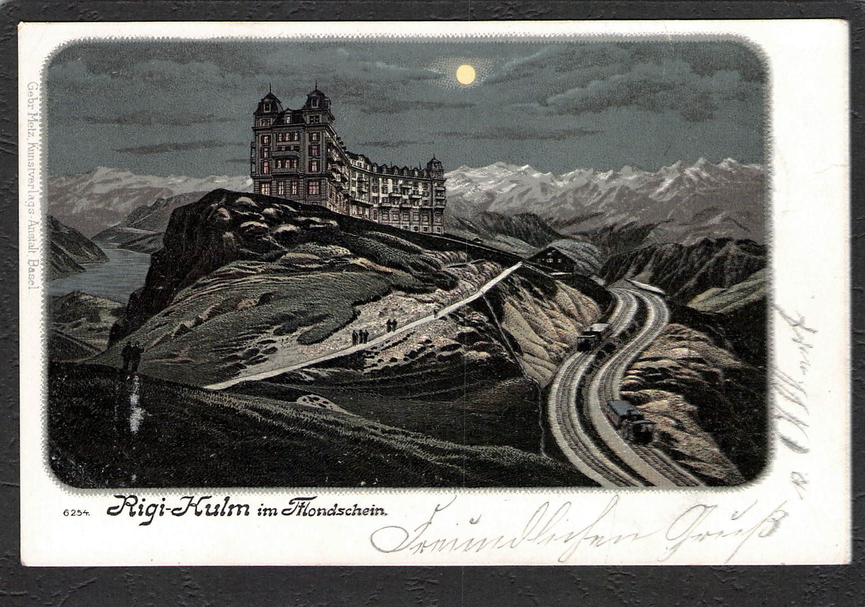 Cartoline postali: AK,SZ Rigi Kulm im Mondschein , 1900 – Usato da Reichenburg venduto da Pipo-67