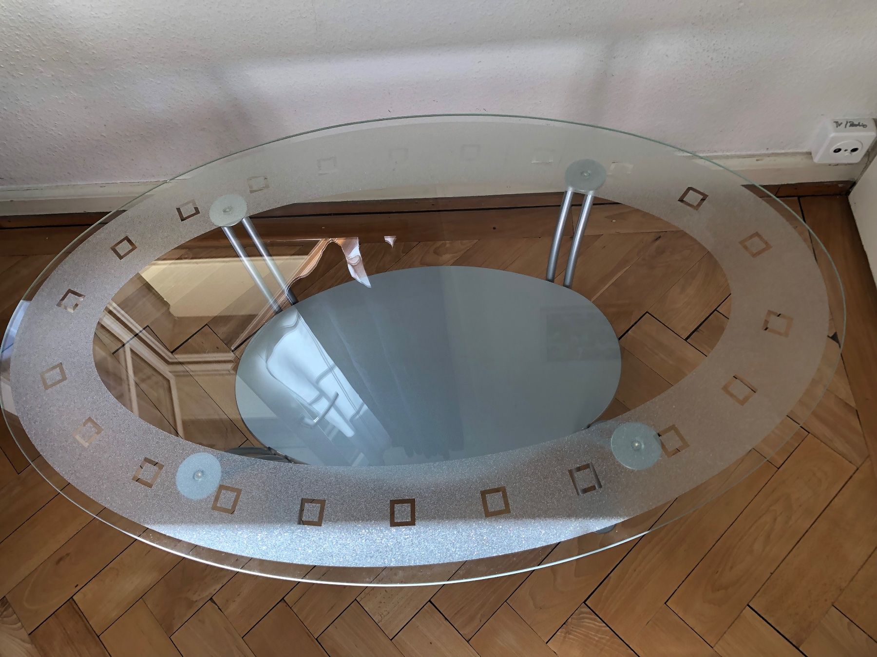 Tavoli: Glascouchtisch, Vintage, oval, mit apartem Design – Usato da Zürich venduto da chrili