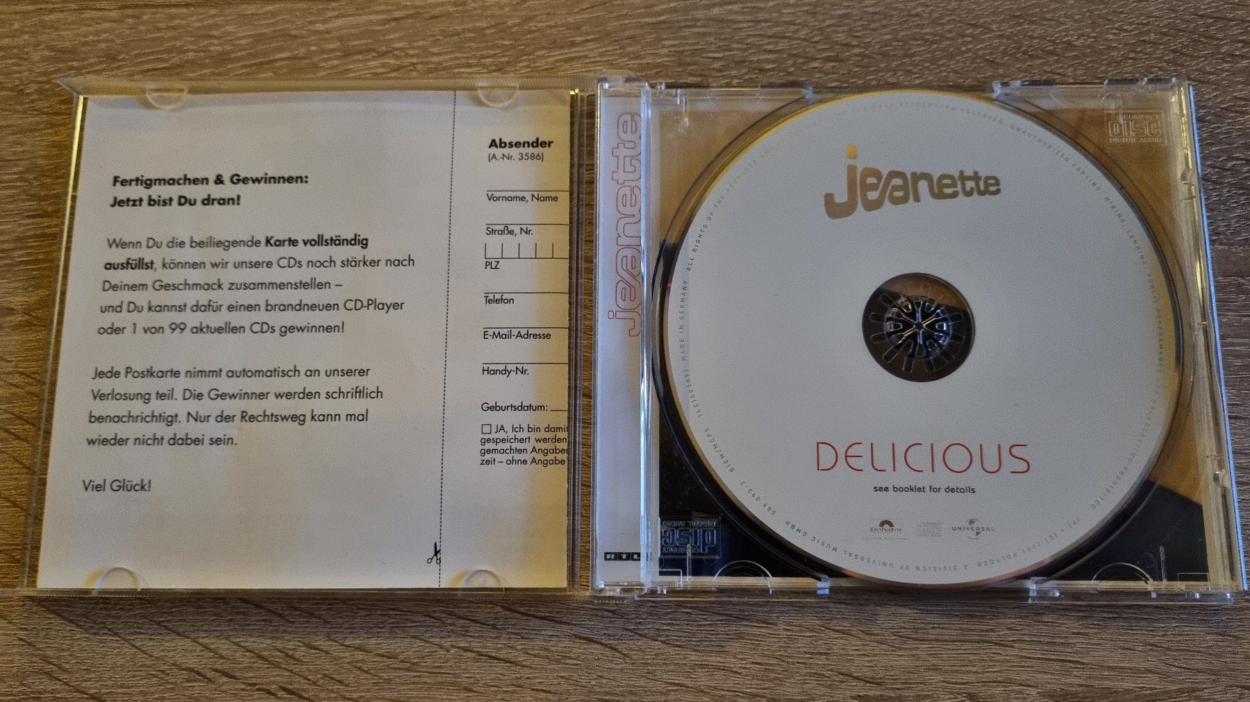 CDs: Jeanette - Delicious – Gebraucht aus Hagenbuch ZH von lecterr55 1