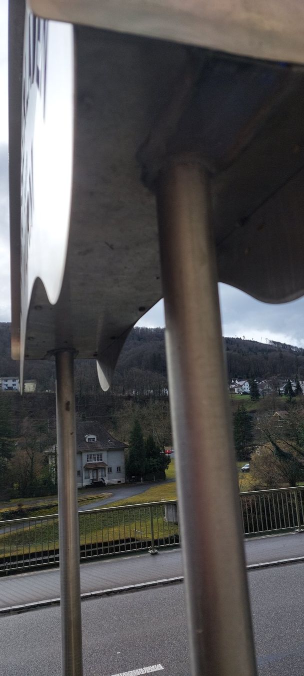 Insegne: Werbeschild aus Edelstahl – Usato da Brislach venduto da ericCH 2