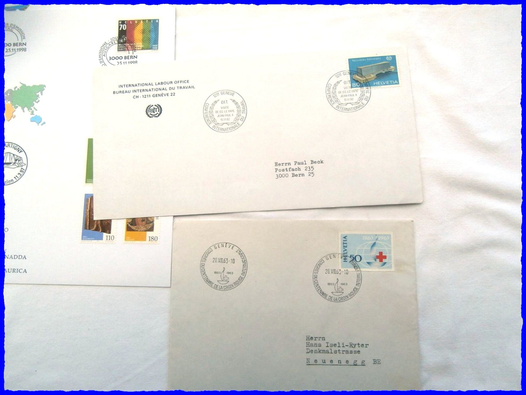 Alle Briefmarken: 9 FDC Briefe Schweiz 1963 - 2005  #16 – Gebraucht aus Worblaufen von Re_mo81 5