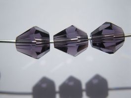 30 Kristall Glasperlen, Kegelschliff, Bicone 8mm, amethyst