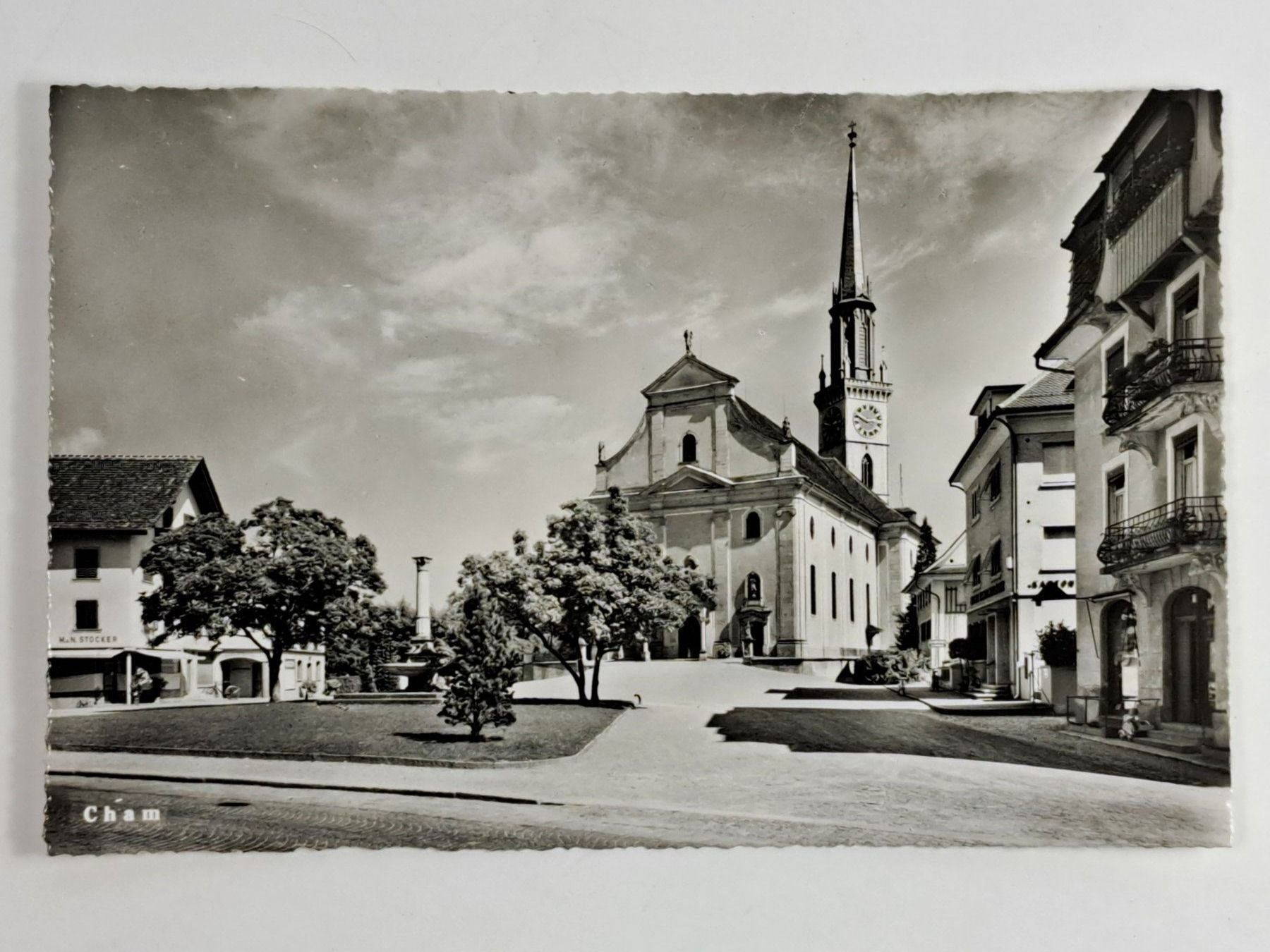 Cartoline postali: 1 Ansichtskarte CHAM mit Kirche (LOT255#AAK) – Usato da Baar venduto da rocca268