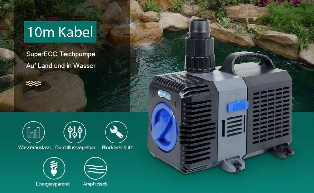 Everfarel Tauchpumpe 20W 900L/H - Ultra-leise Für Aquarium & Teich