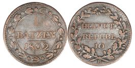Helvetische Republik Batzen von 1802 B (sehr schön). Ab 1.--