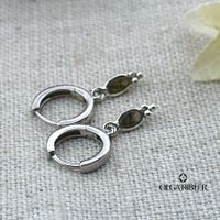 Silberohrring  mit Labradorit Anhänger