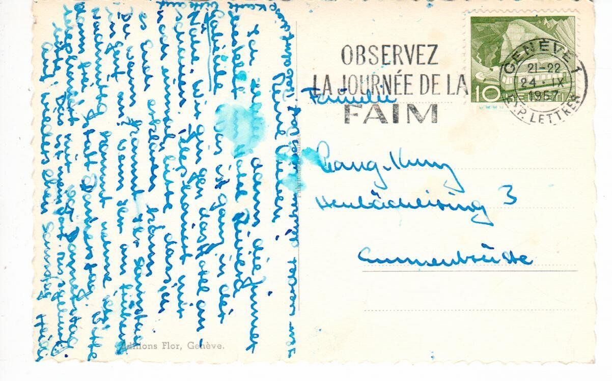 Ansichtskarten: Anières  1957 – Gebraucht aus Wolhusen von Curver9 1