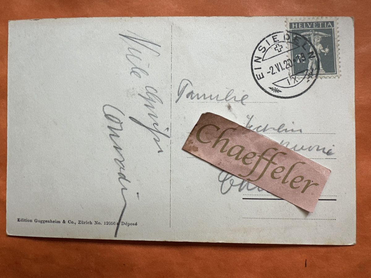 Cartoline postali: 1920 Einsiedeln – Usato da Zürich venduto da Chaeffeler 1