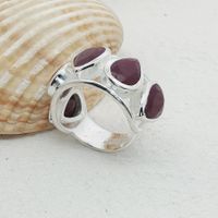 Unikate Silber Ring 925 Grösse 56 mit Rubinen