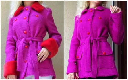 BLUMARINE BELLISSIMO cappotto di lana con VISONE! taglia 42