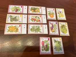 Briefmarken Lot Bermuda Früchte