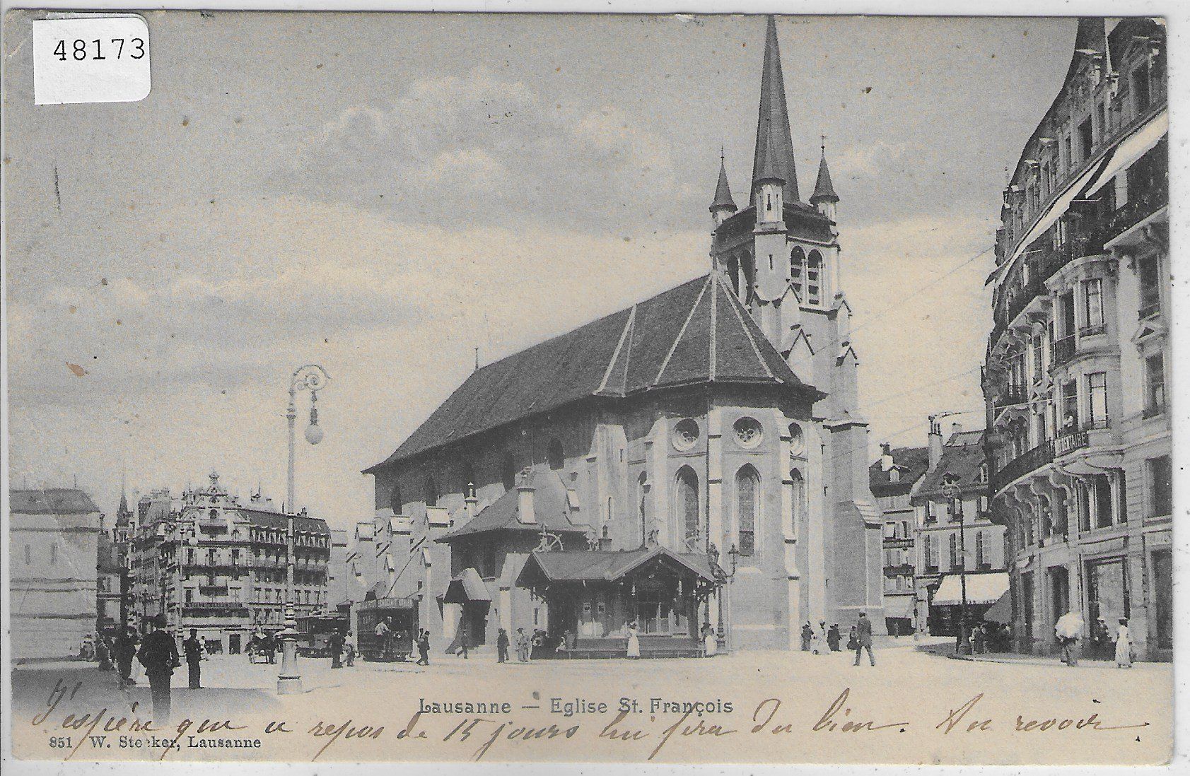 Cartoline postali: Lausanne - Eglise St. Francois – Usato da Ettingen venduto da Kartenplanet