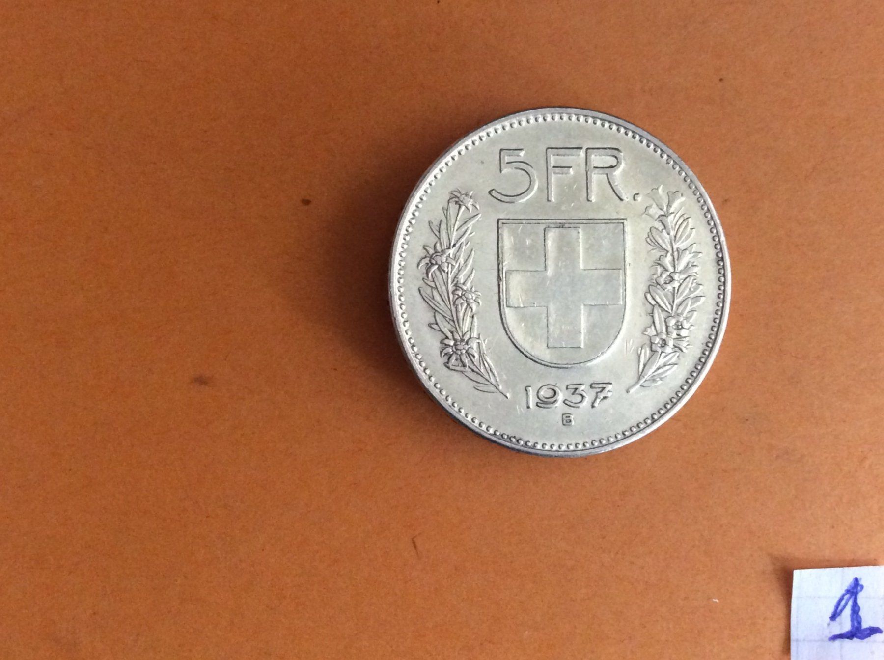 Alle Münzen: 5 francs  1937 – Gebraucht aus Genève von pie_fh2d