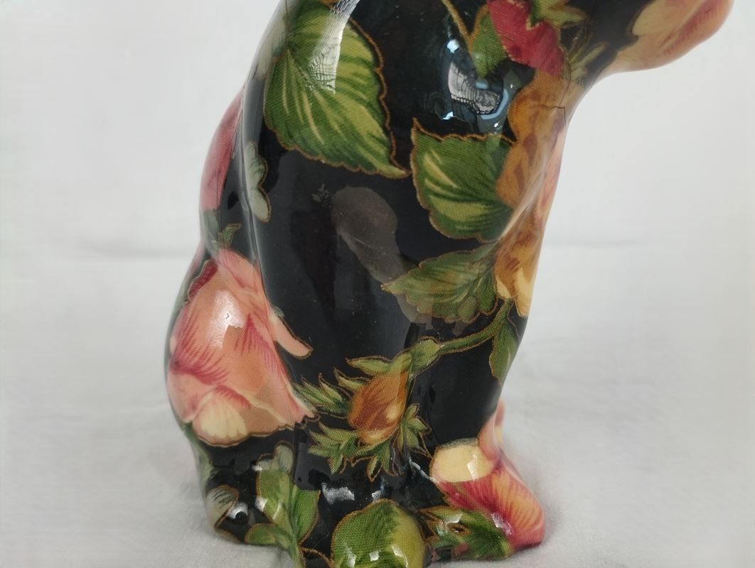 Statuette: Katzenfigur Blumenmuster – Usato da Schübelbach venduto da Restwert_Schubelbach 2