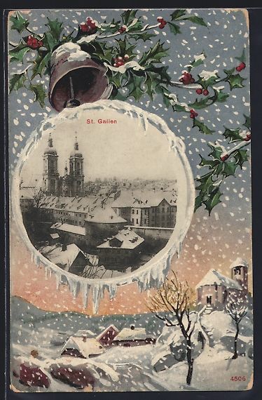 Cartoline postali: St. Gallen, Ortsansicht, Winterpanorama, – Usato da Berlin venduto da bartko-reher