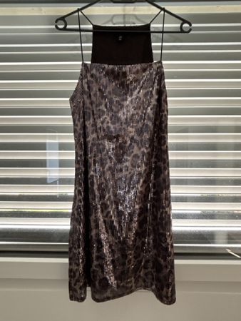 Robe QED London, Léopard à Paillettes, Taille 38