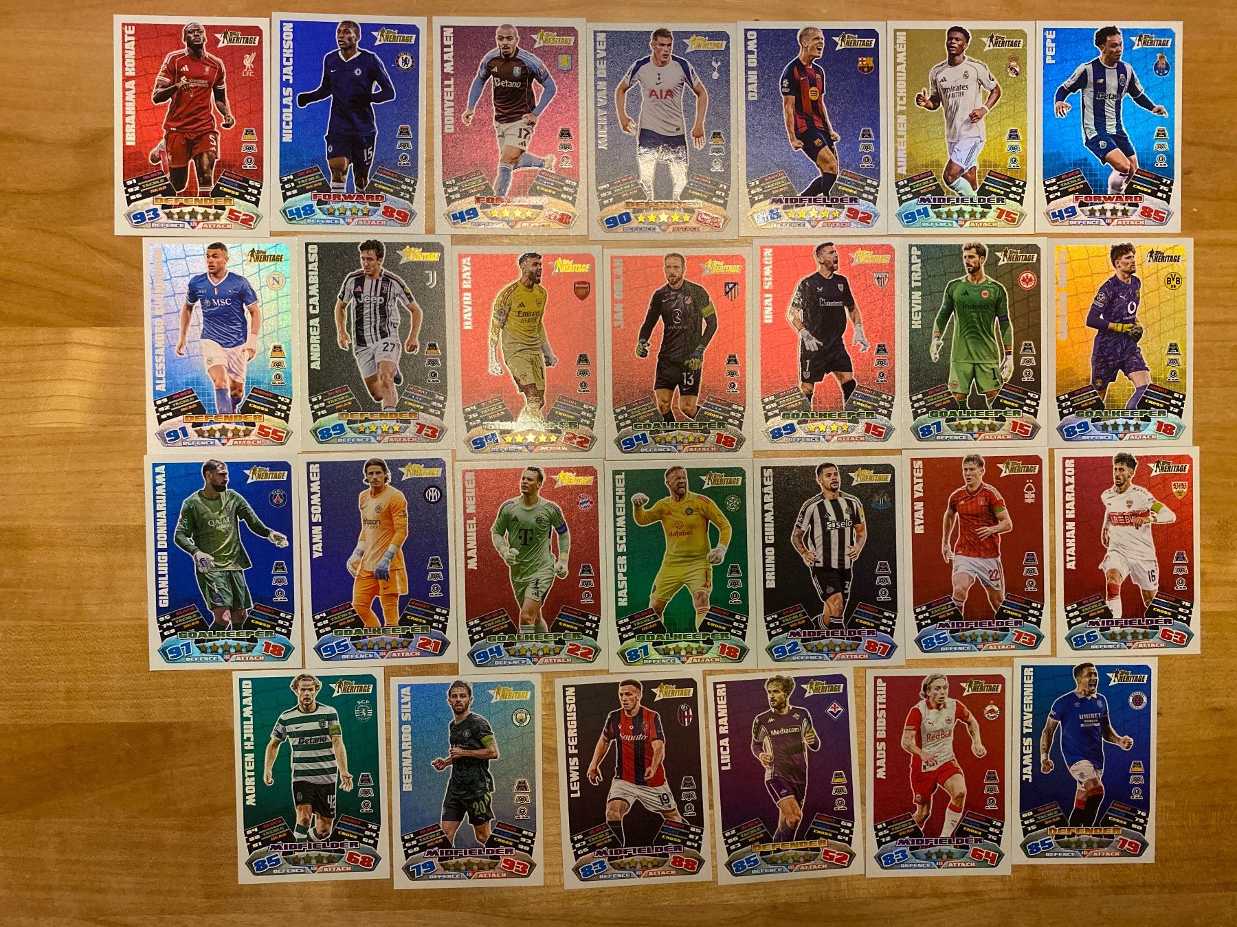 Topps Match Attax 25/26 Heritage alle 27 Karten (Neu (gemäss ...