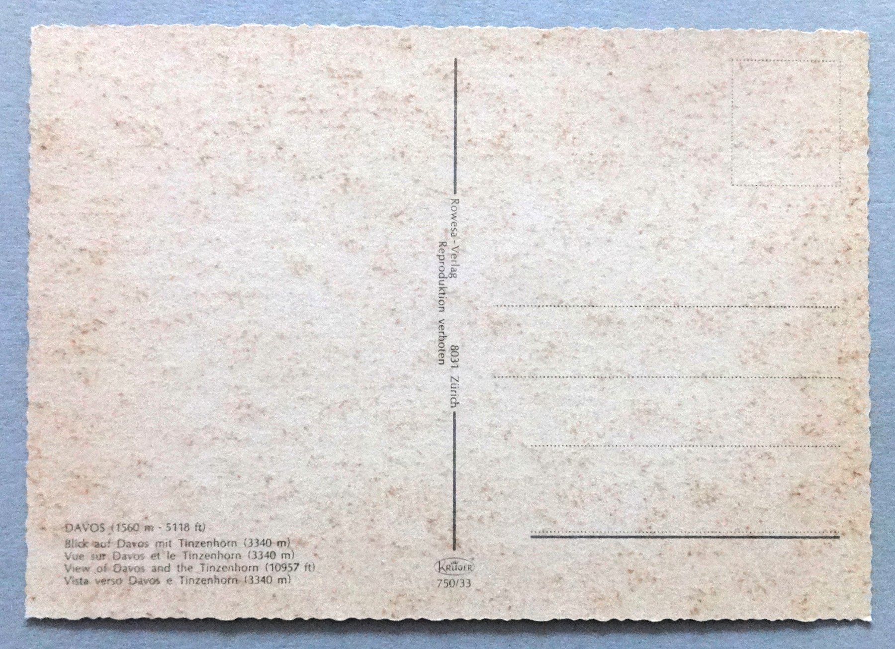 Cartes postales: Davos (1560 m) – D'occasion à Fétigny par Billy2miny 1