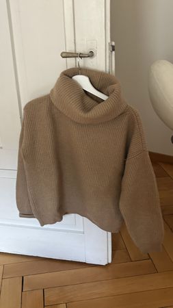 100% Wollpullover Rollkragen braun super cozy