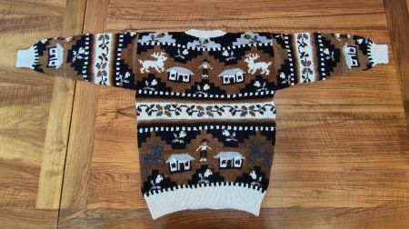 🦙 Alpaka Pullover mit traditionellem Muster | Grösse M 🦙