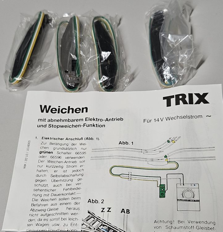 Trix 14934: 4 x Elektromagnetische Antriebe für Links-Weiche (Neu ...