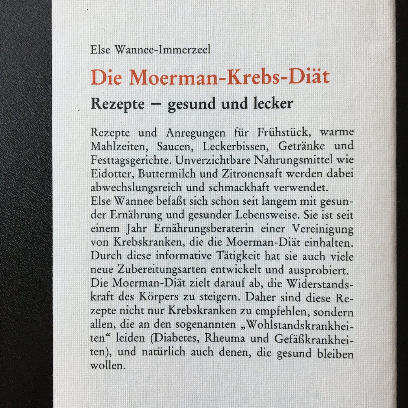 Libri: Die Moerman-Krebs-Diät – Usato da Frauenfeld venduto da SCHATZtruhe_369 1