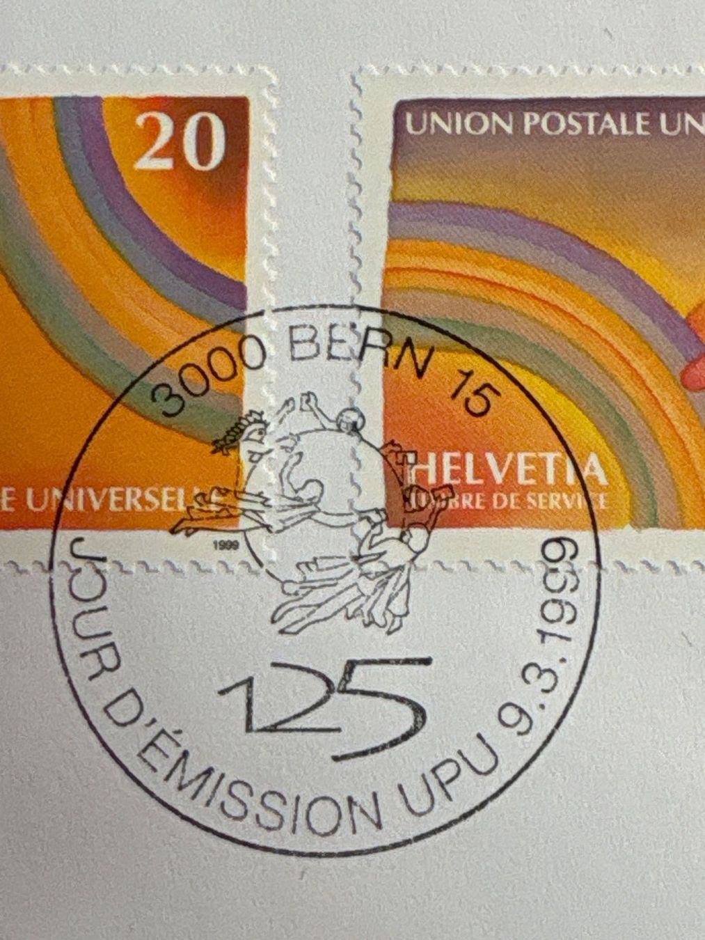 Tutti i francobolli: UPU Ersttagsbrief 1999 Bern, RegenbogeN – Usato da Ibach venduto da lisch3 2