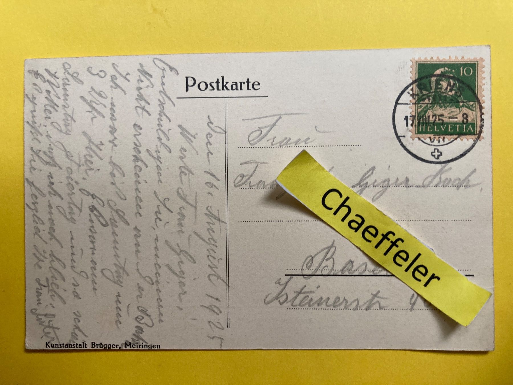 Cartoline postali: 1925 Kurhaus Hergiswald ob Kriens – Usato da Zürich venduto da Chaeffeler 1