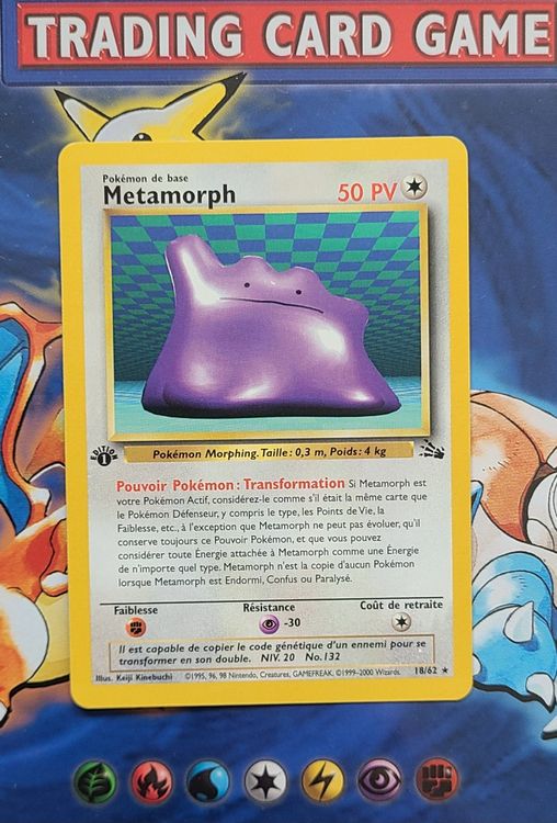 Carte Pokémon Metamorph (Fossile) 18/62 1ère édition (fr) (Neuf (Voir ...