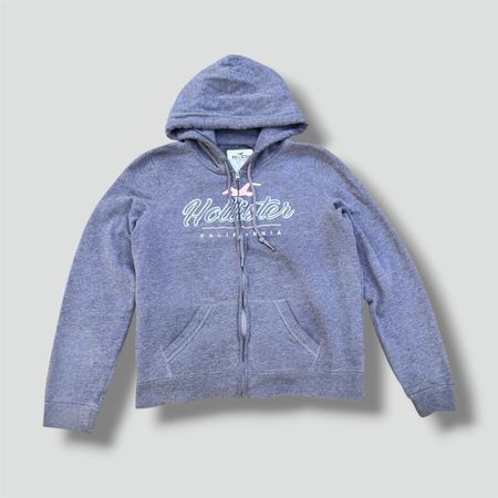 Hollister Y2K grey zip hoodie