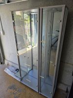 Vitrine 2er Set mit Beleuchtung silber