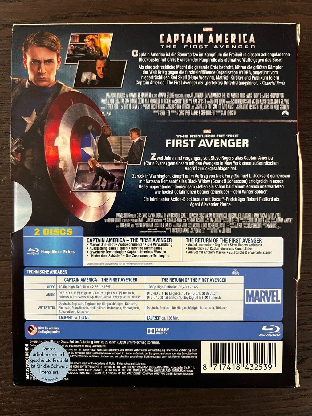 Tutti i DVDs: Captain America 1 & 2 – Usato da Zürich venduto da Blu-ray_ZH 1