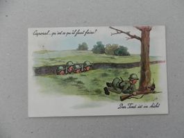 CH Humor Motiv Karte Miltär Rueblikarte Bären Katzen 1941