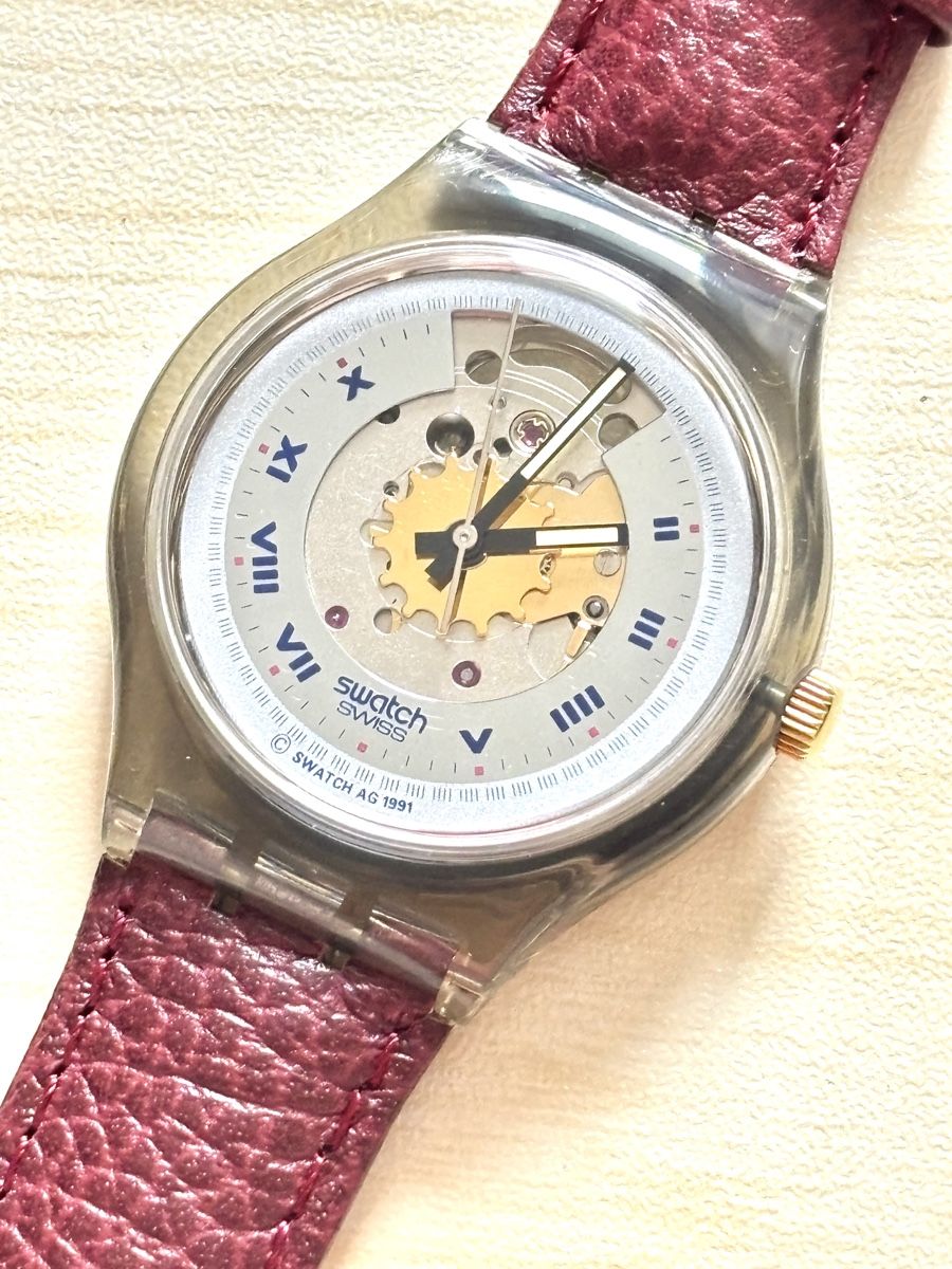 Swatch Uhren: Swatch Automatic Uhr 1991 mit Lederband – Gebraucht aus Grenchen von chththl