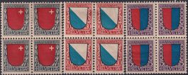 1920, J15-J17: Viererblöcke Pro Juventute **/*, Kat: 160.-