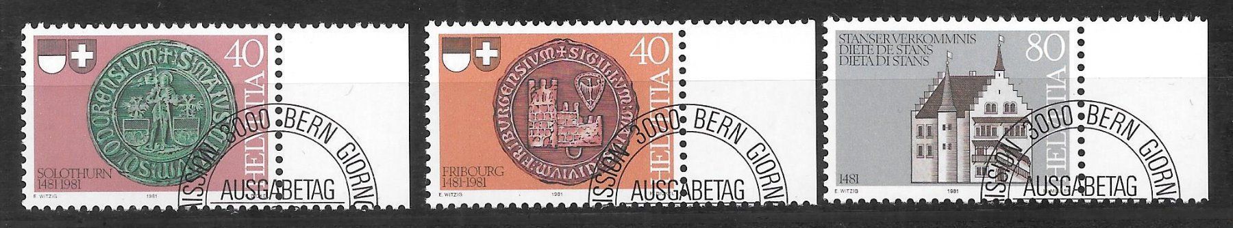 Tutti i francobolli: Serie 660 - 662 ET Halbmondstempel 3.9.1981 – Nuovo (secondo la descrizione) da Olten venduto da clotaldi
