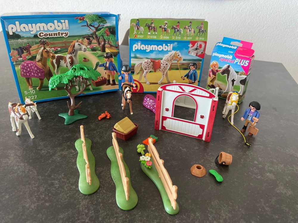  3 Sets Playmobil Pferde 