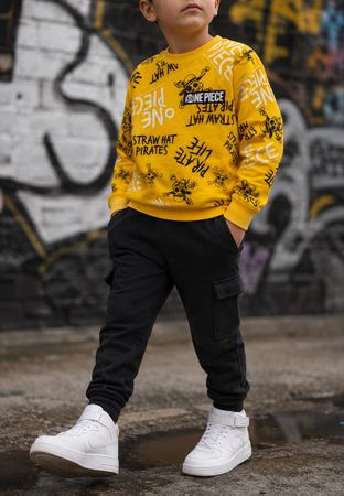 SWEAT-SHIRT ENFANT ONE PIECE JAUNE