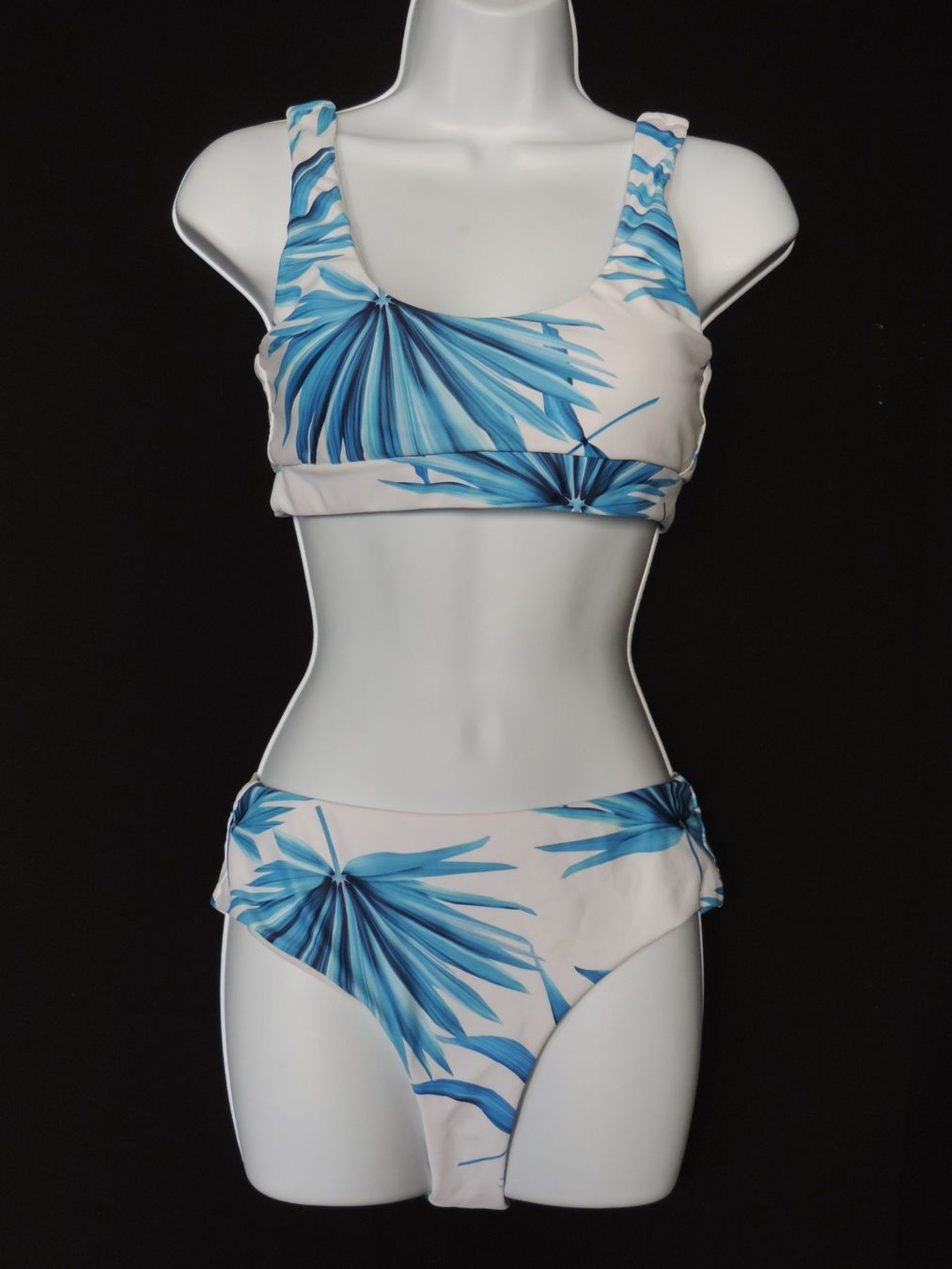 Costumi da bagno & Bikini: maillot de bains bleu blanc tropical – Usato da Genève venduto da Axelle333 4