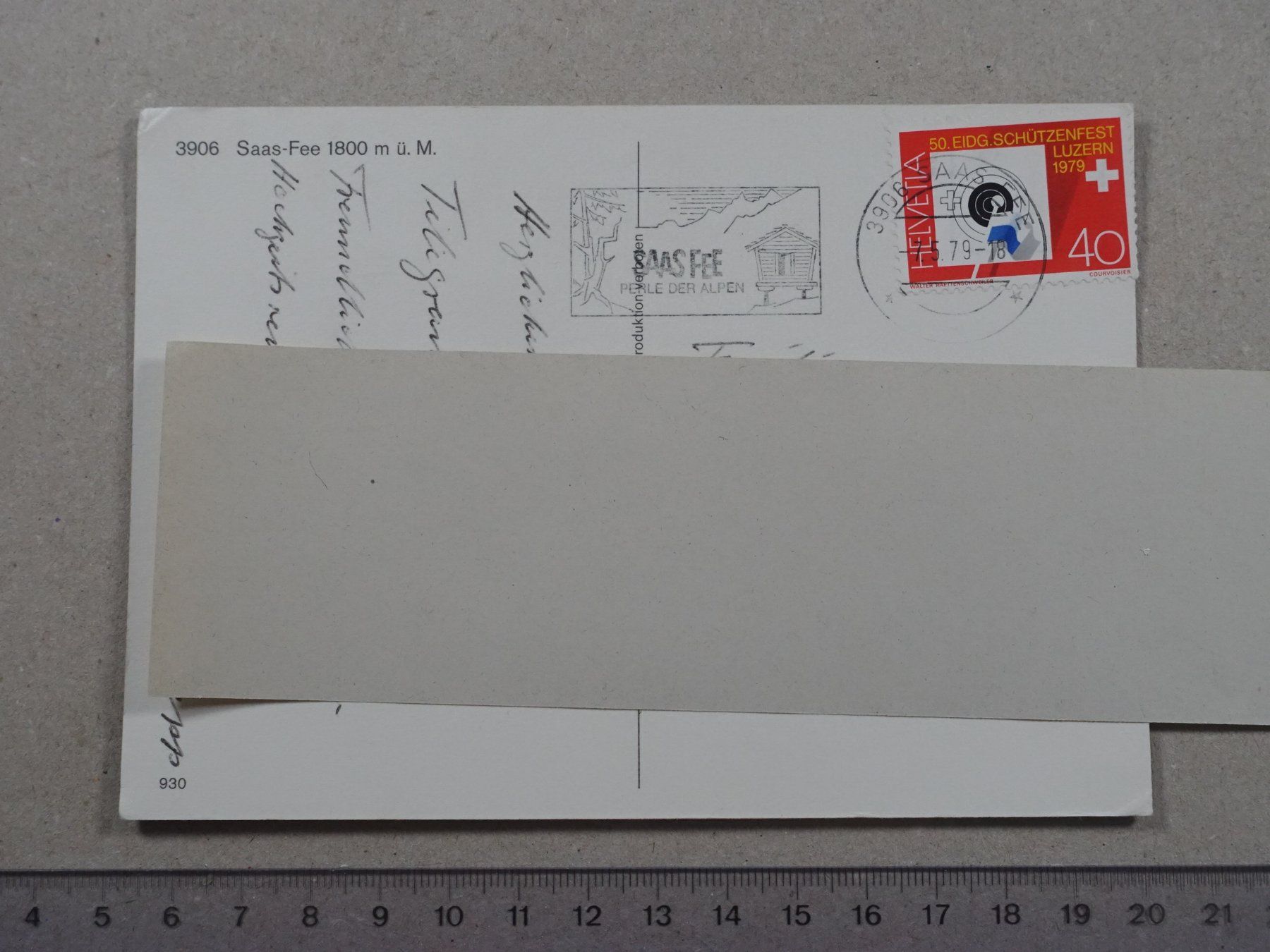 Cartoline postali: Saas-Fee, 1979 – Usato da Lenzburg venduto da fh1 1