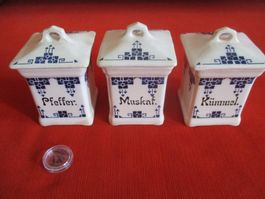 Jugendstil Gewürzdosen, Vorratsdosen Möhlin Keramik