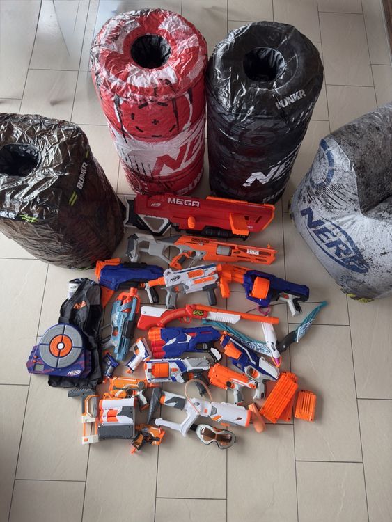 Nerf Gun Collection + Inflatable Bunkers (Gebraucht) in Birmensdorf ZH ...