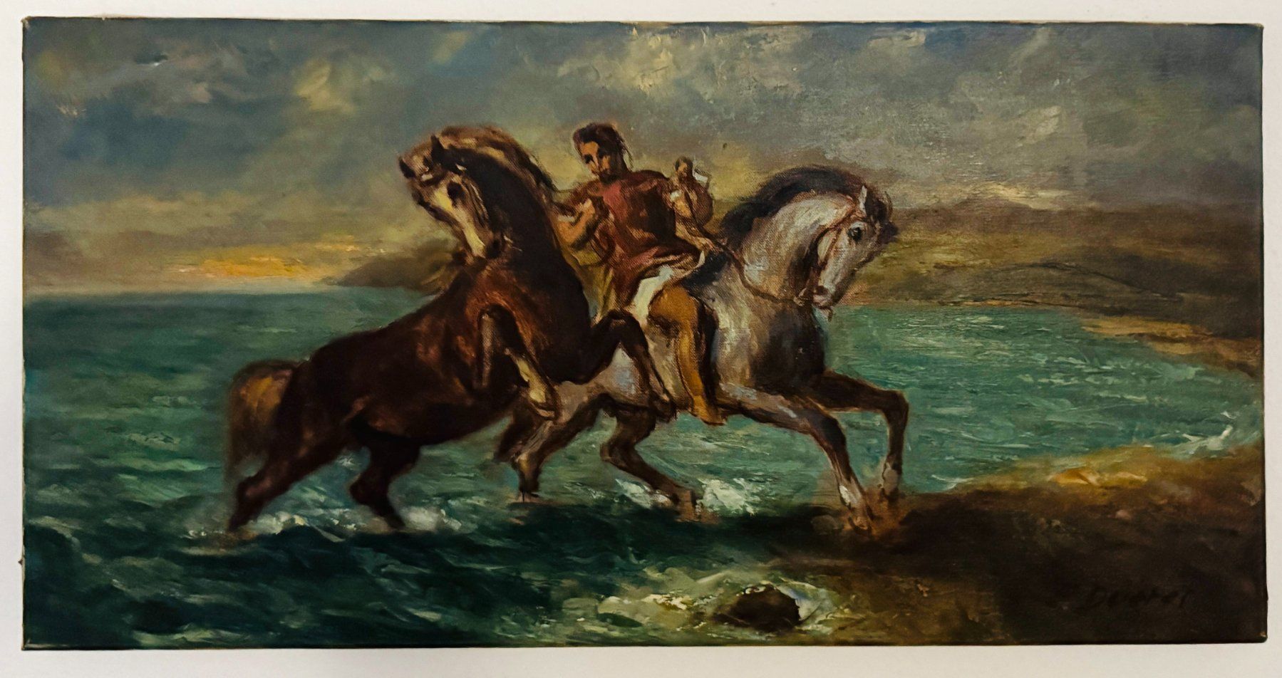 Dipinti: Edmond Ducret Ölgemälde nach Eugène Delacroix 1860 – Usato da Zürich venduto da Meierene 1