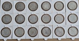 Silber 18x 5 Fr. 1931 - 1969 komplett Top Set