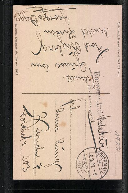 Cartoline postali: Andermatt /Gotthardstrasse, Kasernen und – Usato da Berlin venduto da bartko-reher 1